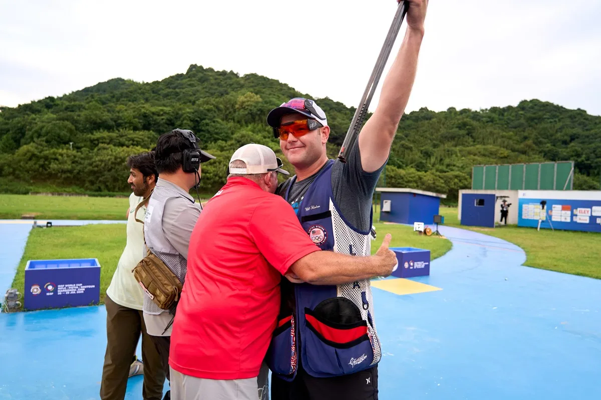 William Hinton wins Men's Trap gold at the Hangzhou World Cup